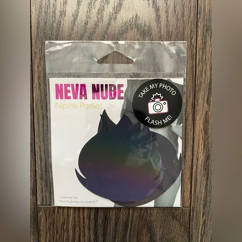 🦋B2G1🦋NEVA NUDE Rainbow Reflective Multicolor Flirty Flame Pasties Nipple Covers
